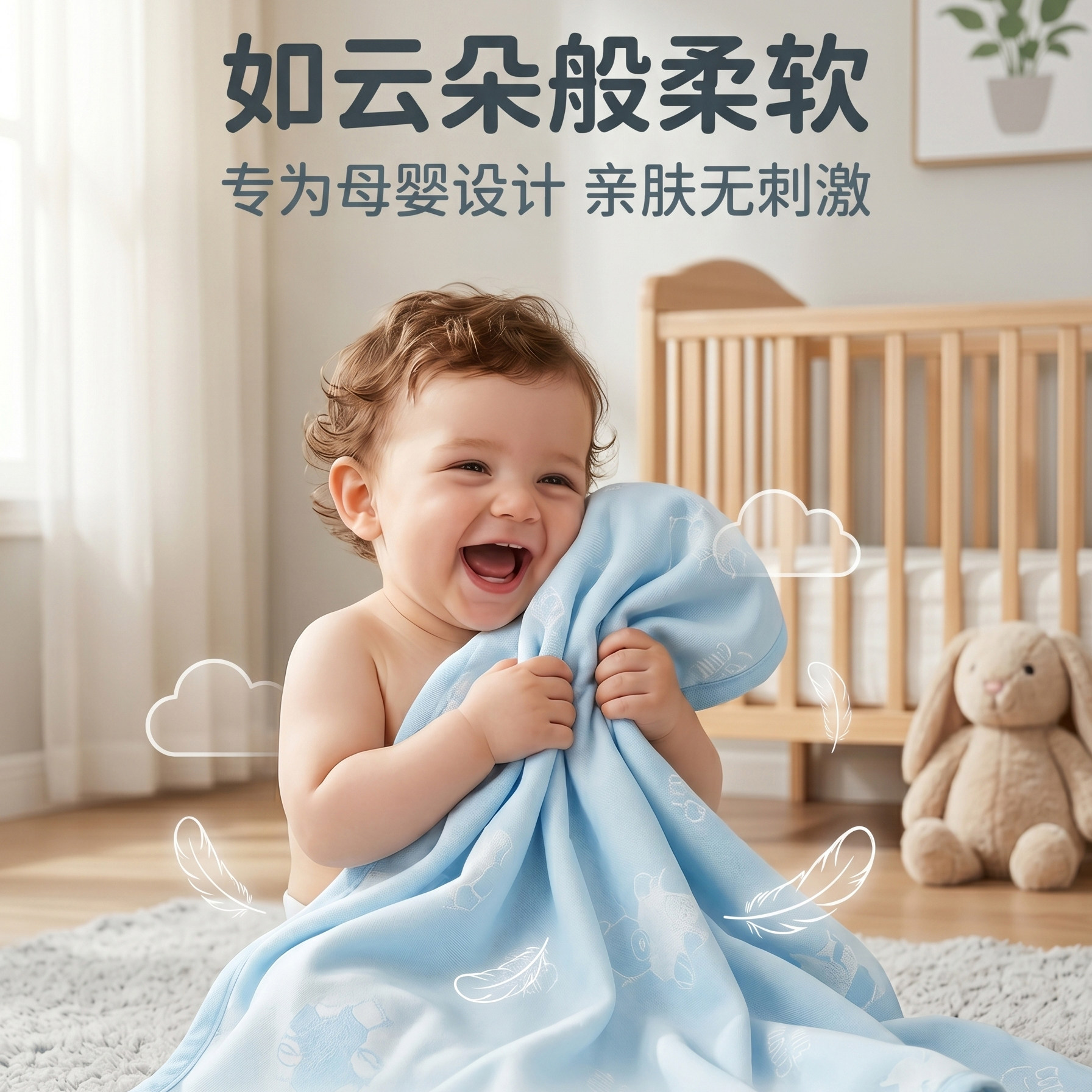 婴儿毛毯盖毯儿童夏凉被竹纤维幼儿园毛巾被夏季薄款宝宝冰丝毯子