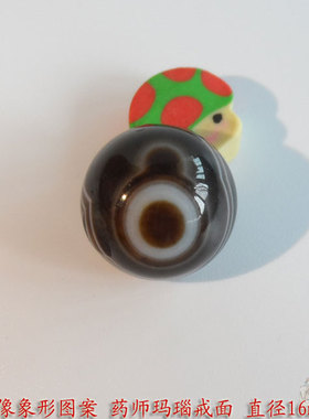象形药师眼睛玛瑙天珠戒面