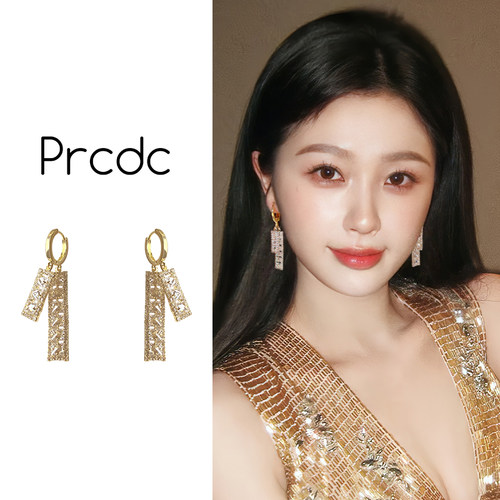 金色设计感几何耳环女小众独特