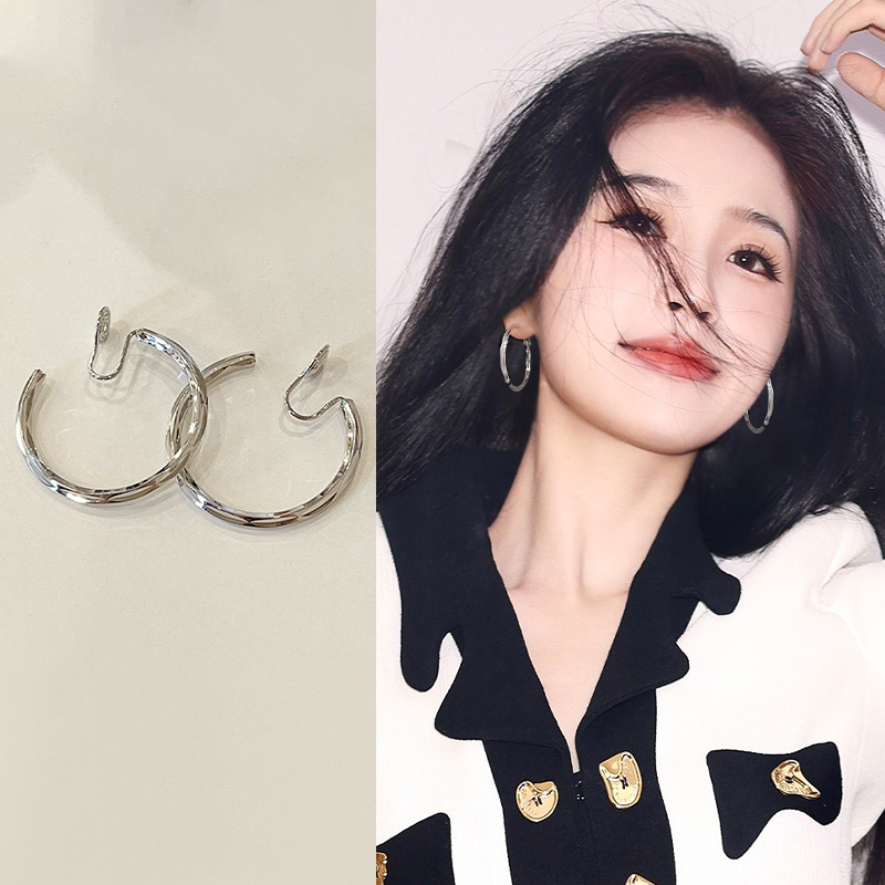 辣妹素圈蚊香盘耳夹女