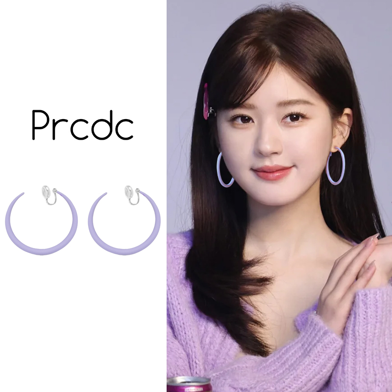 紫色圈圈蚊香盘耳夹无耳洞