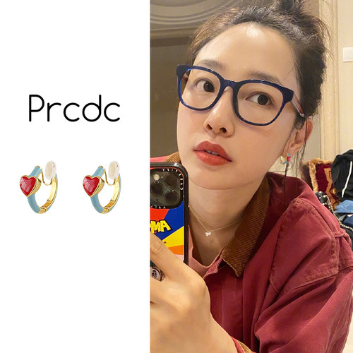 设计感撞色爱心蚊香盘耳夹