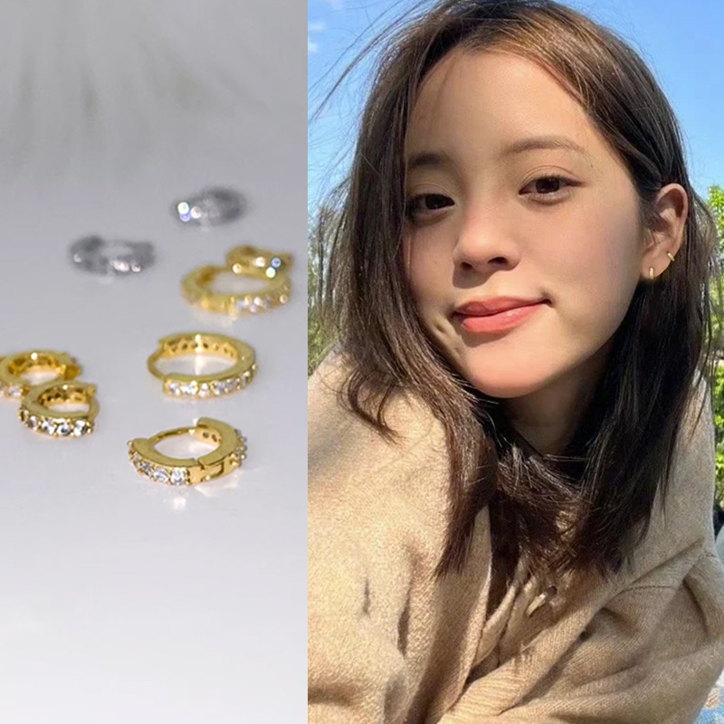简约时尚金色圈圈耳环女