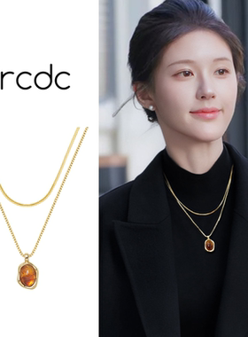 金色美拉德项链女2025新款爆款高级感轻奢小众毛衣链精致时尚配饰