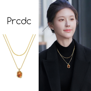 配饰 高级感轻奢小众毛衣链精致时尚 金色美拉德项链女2025新款 爆款