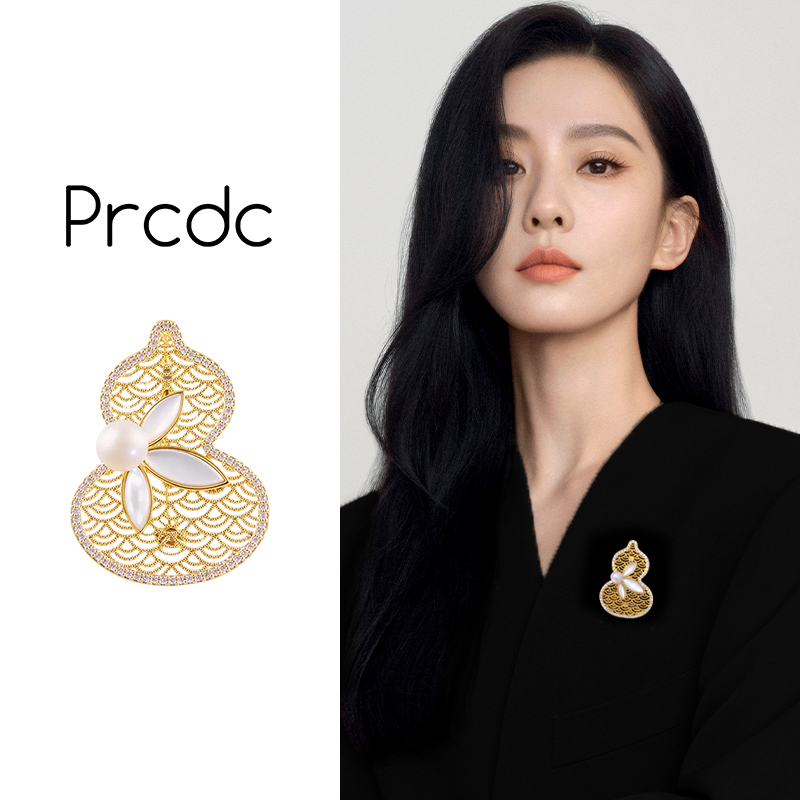 金色葫芦胸针高级感轻奢