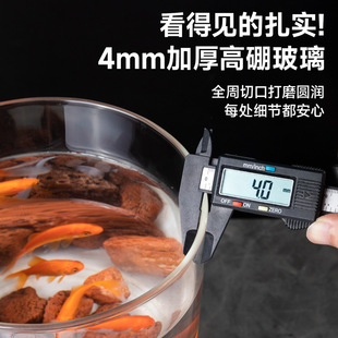 圆柱形落地鱼缸带灯氧小型立式玻璃金鱼缸圆柱形立式鱼缸