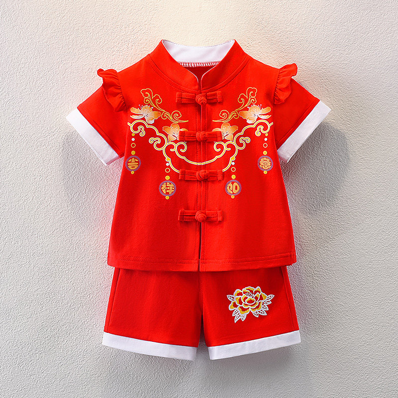 中国风夏季新款一周岁唐装女童图片