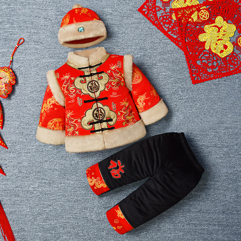 年套装中国风拜年服男孩唐装