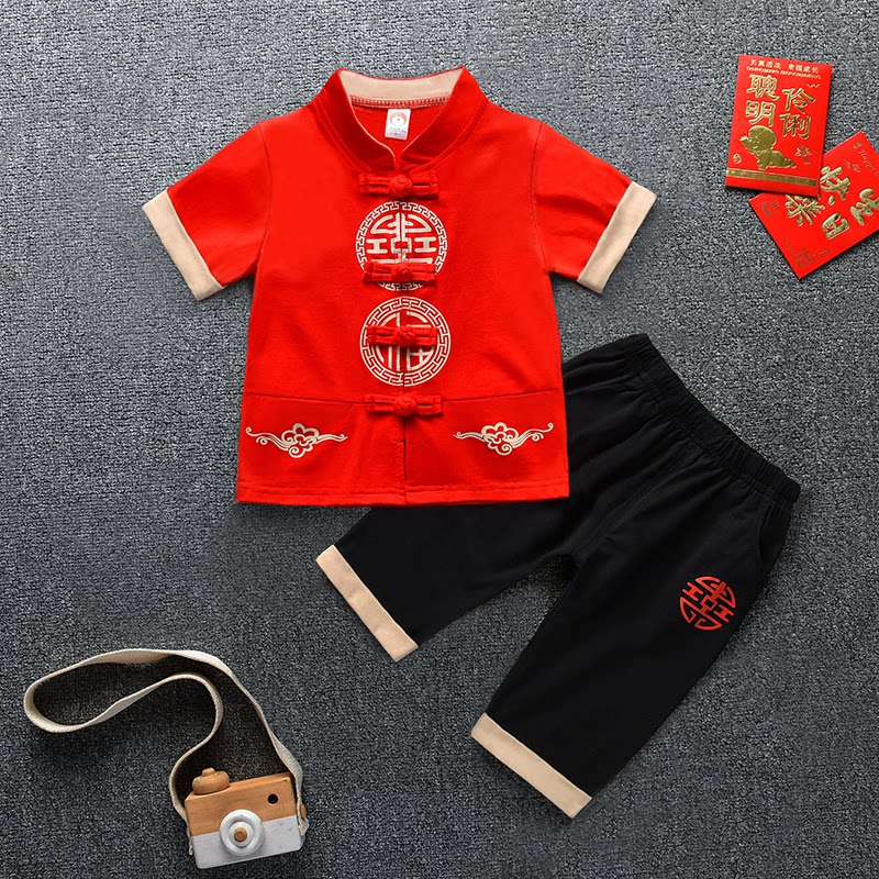一岁男童中国风汉服夏季薄款婴儿