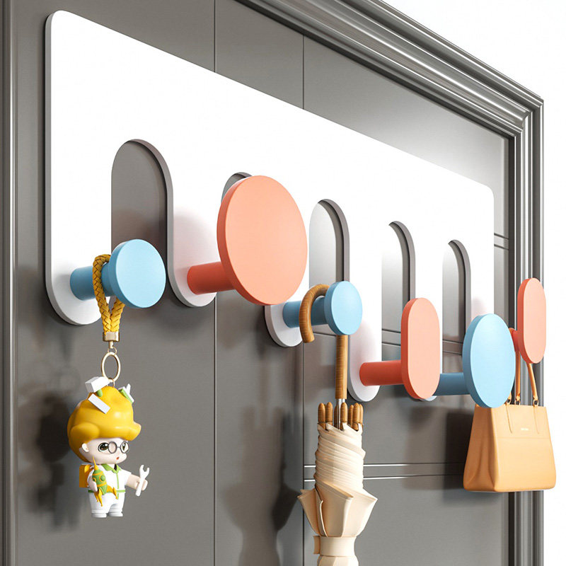磁吸门后挂钩免打孔入户门壁挂衣架包包钥匙收纳金属防盗门衣帽钩