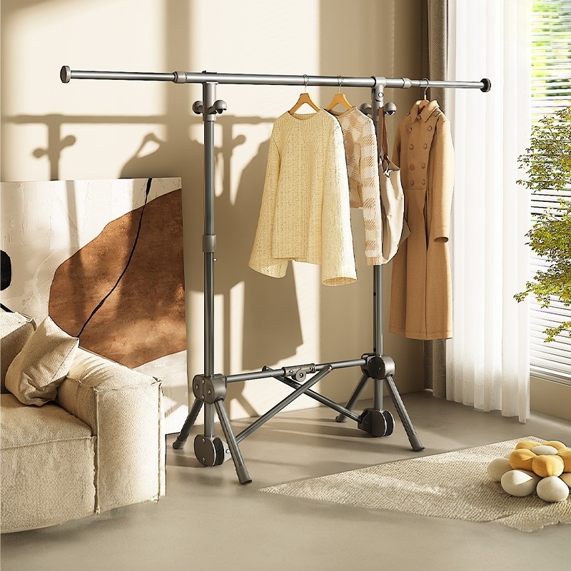 单杆可折叠落地室内外晾衣架