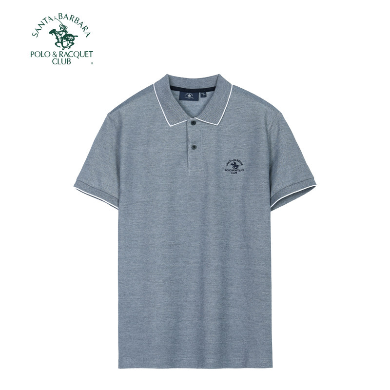 圣大保罗全棉短袖POLO衫男装新款纯棉商务休闲翻领纯色半袖T恤衫