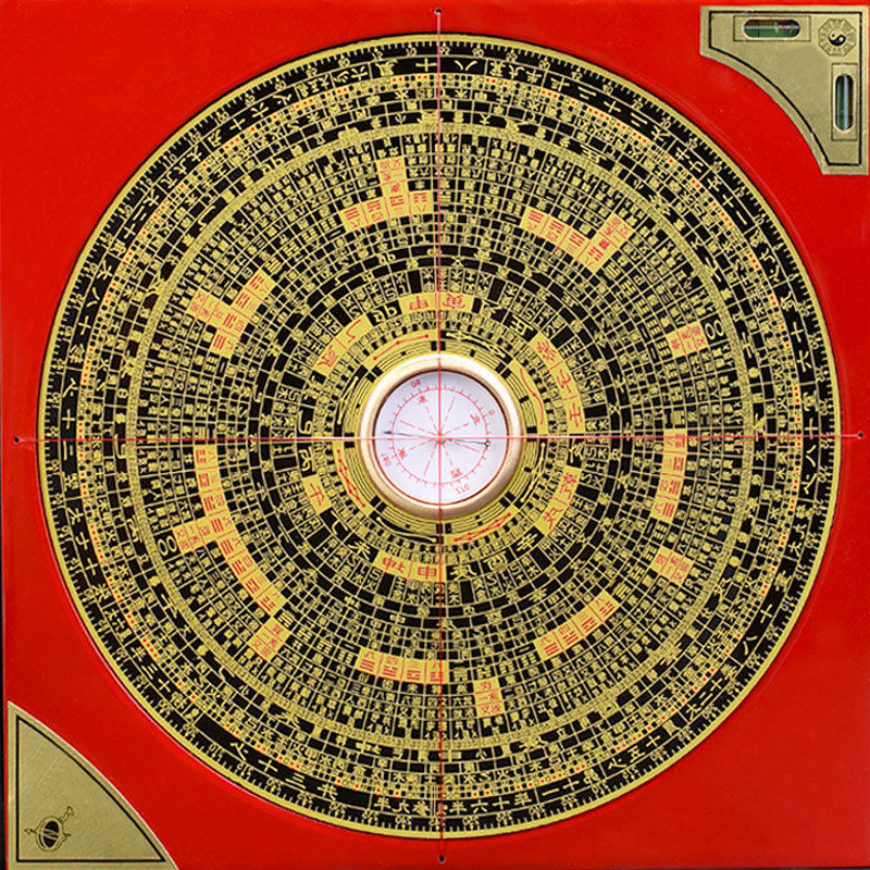 八卦罗盘高精度专业纯黄铜随身三合三元综合盘正品地质八卦摆件