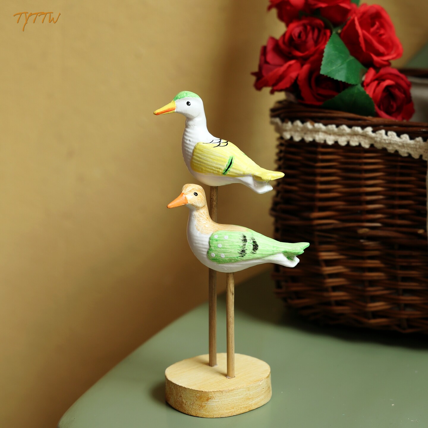 原木风木质海鸥装饰摆件家居桌面工艺品可爱小众创意礼物