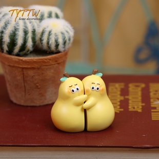 网红款 饰家居办工桌礼品 不梨不弃可爱摆件创意情侣可爱公仔桌面装
