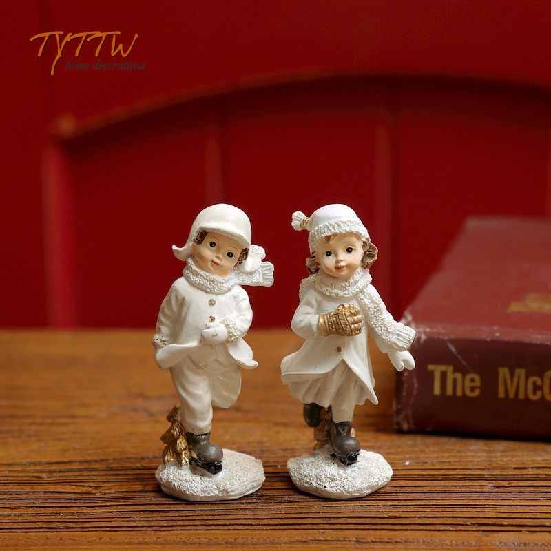 美式乡村冬日系列滑雪情侣树脂人物摆件生日礼物桌面装饰创意油画,家居饰品,装饰摆件,淘宝优惠券,粉丝福利购,淘宝优惠卷