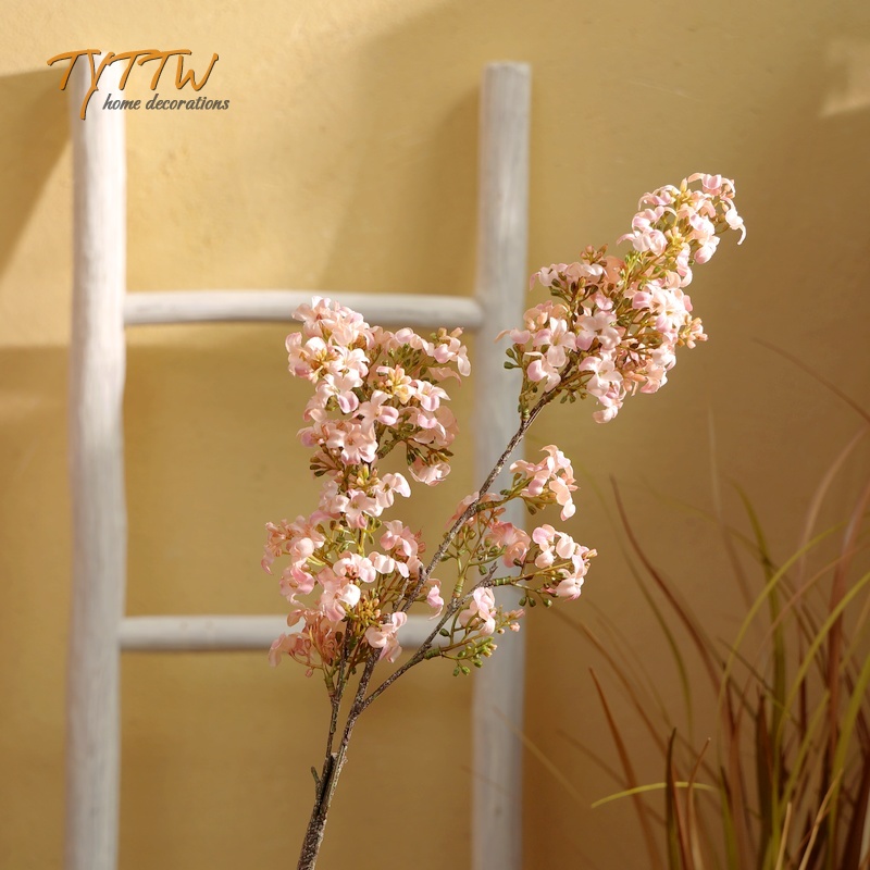 油画复古丁香花仿真花艺术客厅布置餐桌摆设插花造景创意摆件