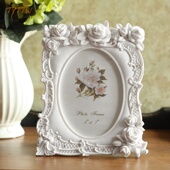 饰像框欧式 纯白色玫瑰之约装 结婚纱照相框相架 像框 树脂经典