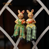 可爱立体创意卡通乡村情侣树脂布艺吊脚家居贴饰磁性冰箱贴装 饰品