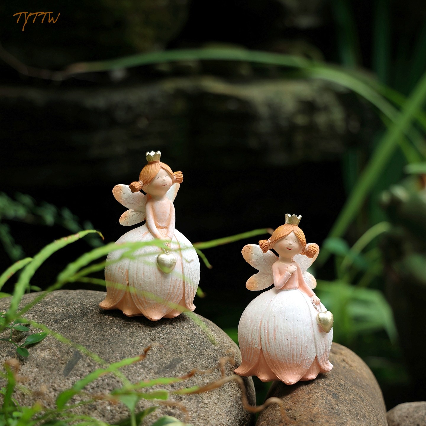 田园粉色花仙子摆件家居装饰品