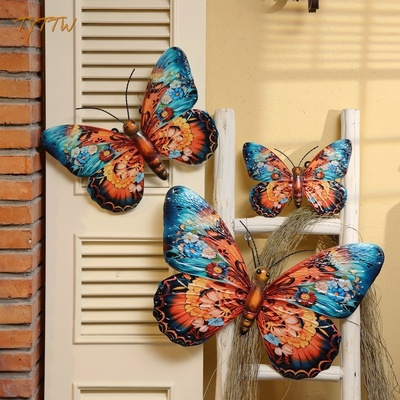 复古铁艺蝴蝶墙面家居饰品摆件