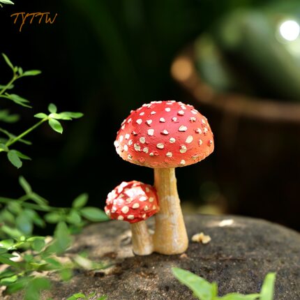 仿真小蘑菇多肉花盆点缀装饰品花园庭院阳台盆景微景观树脂摆件
