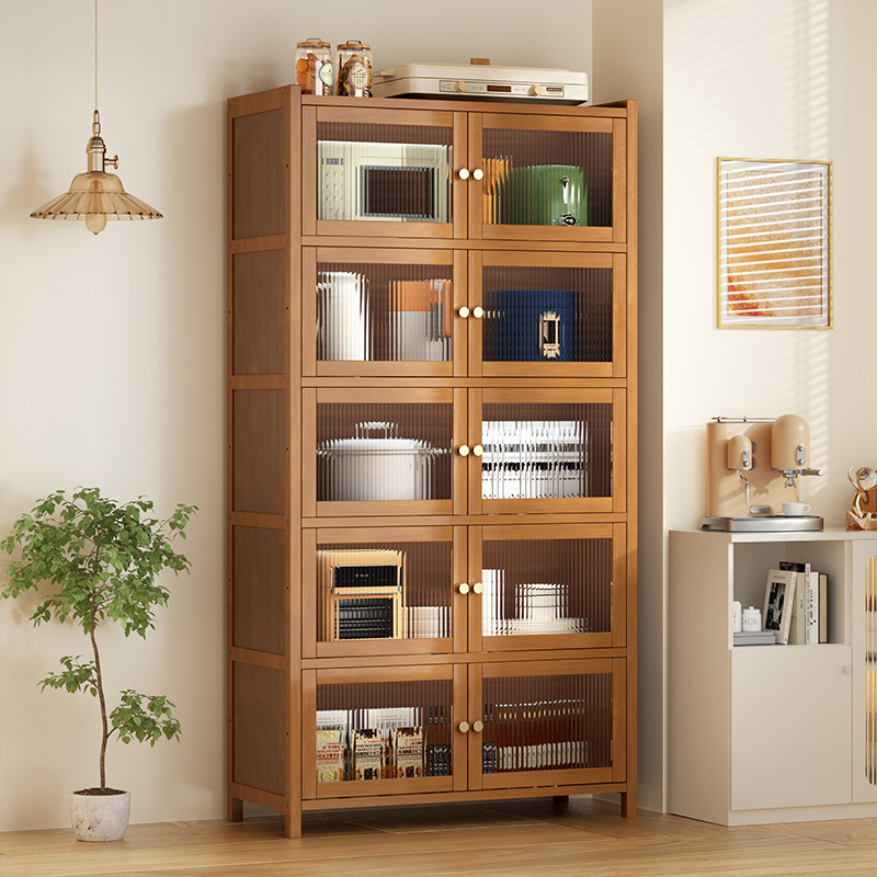 厨房餐边柜中古风置物柜咖啡机客厅收纳柜带门好看新款2025橱柜子