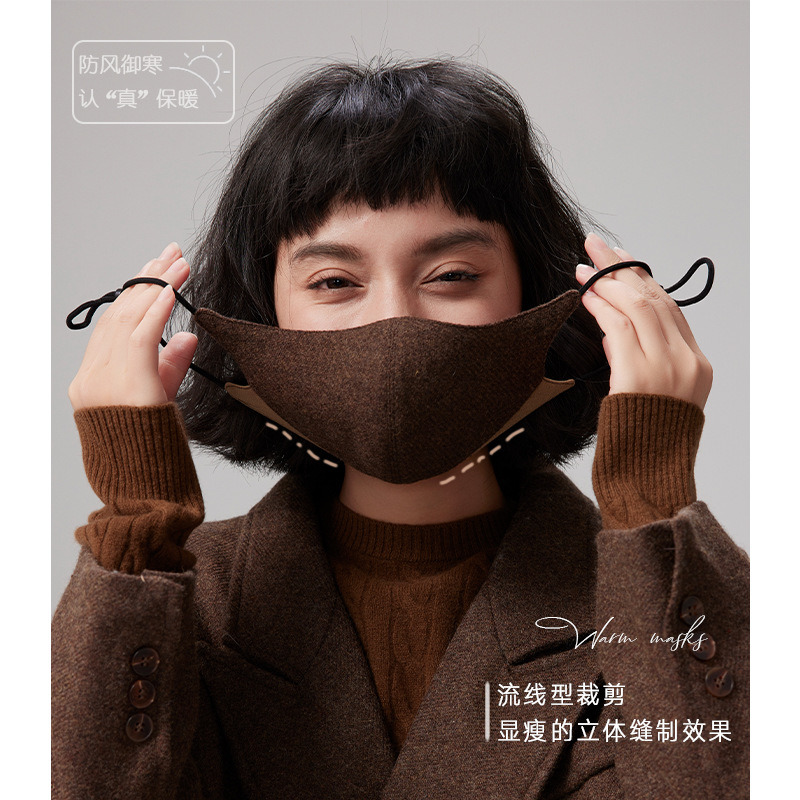 打破繁琐！羊毛版~极简风显瘦保暖防风口罩女冬季骑行面罩防寒男