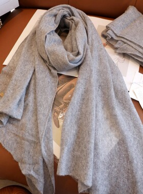 低调的奢华BC闪线高级羊绒针织围巾女秋冬季加厚保暖披肩外搭薄款