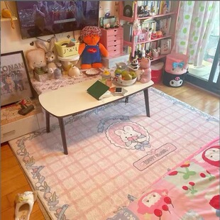 小红书奶油风地毯仿羊绒客厅卧室ins风床边大面积全铺加厚可爱垫