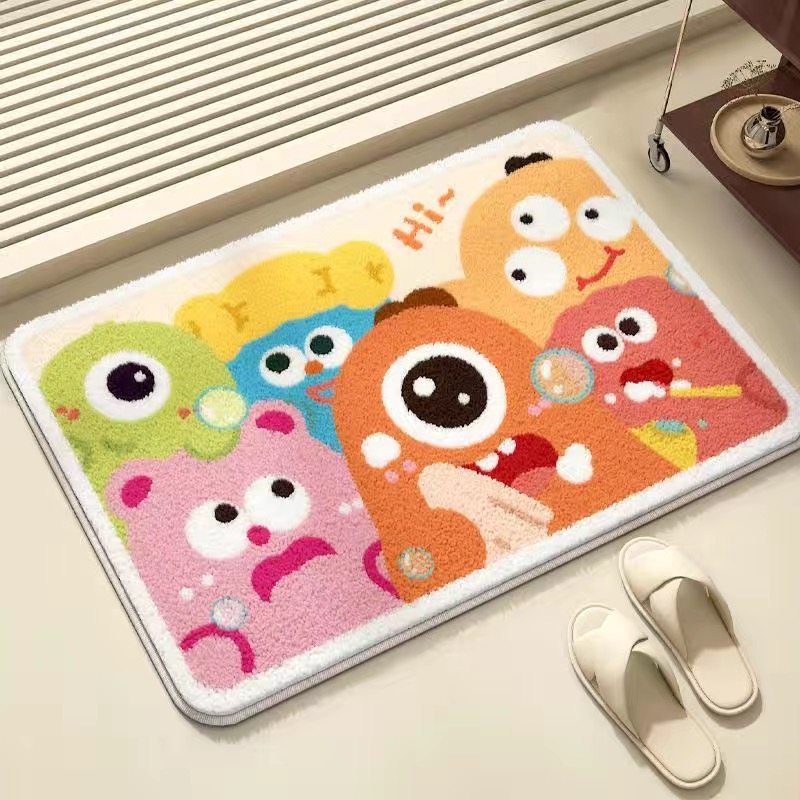 卡通小怪兽仿羊绒卫生间厕所门口地垫浴室吸水防滑垫浴室门口地毯,居家布艺,地毯,淘宝优惠券,粉丝福利购,淘宝优惠卷