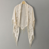 春秋新款 云肩旗袍披肩国风高档女士丝巾洋气百搭优雅风流苏披纱