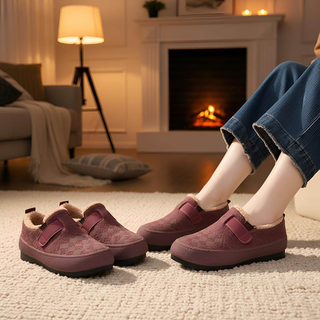 冬季防滑鞋女新款加绒加厚保暖毛毛鞋老北京布鞋女软底舒适豆豆鞋,女鞋,棉鞋,淘宝优惠券,粉丝福利购,淘宝优惠卷