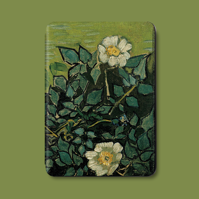 Kindle保护套梵高野玫瑰带唤醒