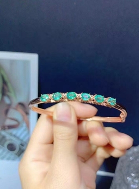 新款s925镀金手镯镶嵌原创设计