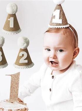 Size 13x9cm Birthday Hat For Little Baby 1 2 3 Year Boy