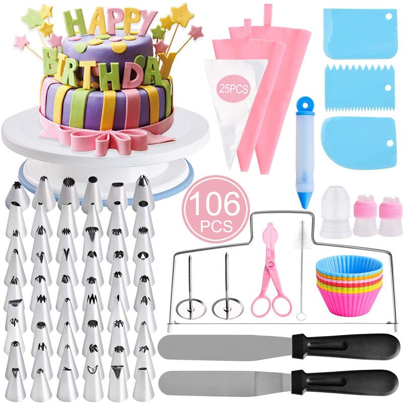 106pcs rotating nozzles for decoration of cakesTurntable工具