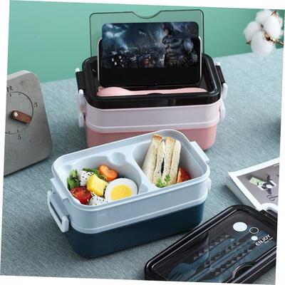 Double layered lunch box, microwave oven, student lunchbox