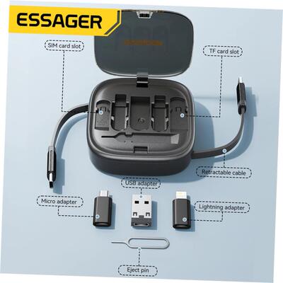 Essager USB C To Tpye C Cable PD 60W To Micro Lightning Func