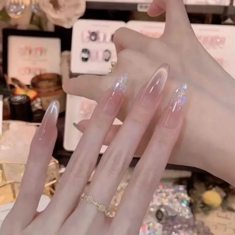 【春夏清新】裸色高级感彩色极光猫眼美甲穿戴甲显白气质美甲