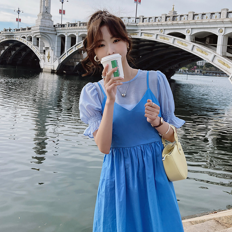 现货温柔风仙气茶歇复古假两件连衣裙2C166-2209P105控168,商品下架区,维壹