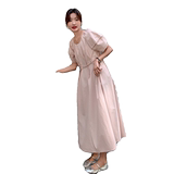 【现货】韩版泡泡袖皱褶设计套头抽绳连衣裙5039P115K178，女装连衣裙，维壹