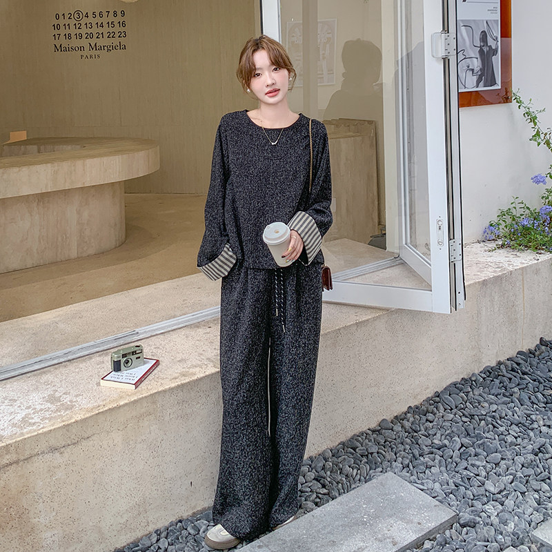 深灰色小香风套装韩系松弛感气质一整套阔腿裤6061P135k198,女装套装/套裙,维壹