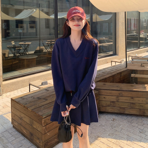 高腰百褶短裙套头卫衣套装韩系穿搭6029P140K208,女装套装/套裙,维壹