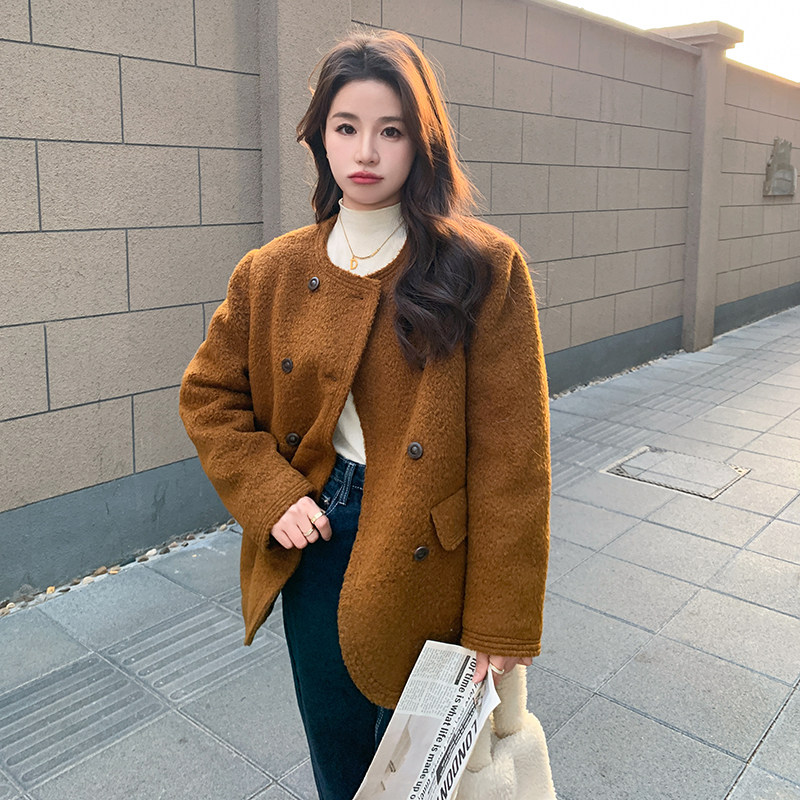 【现货】小香风羽绒内胆毛呢外套3093-P235-K338,女装毛呢外套,维壹