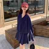 高腰百褶短裙套头卫衣套装韩系穿搭6029P140K208，女装套装/套裙，维壹