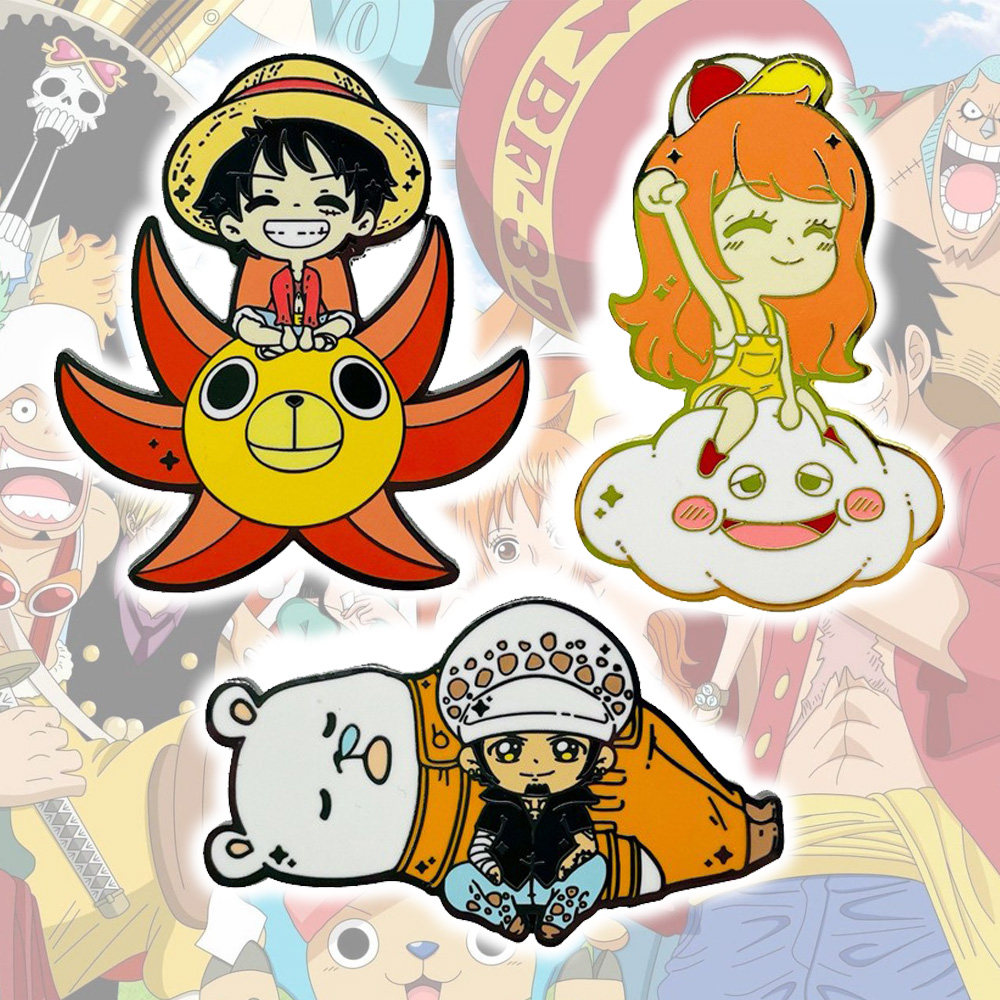 动漫周边 海贼王胸针 娜美路飞罗大和火拳艾斯金属徽章cos