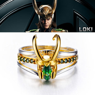 洛基周边 925银复联盟周边雷神义弟诡计之神Loki洛基皇冠印象戒指