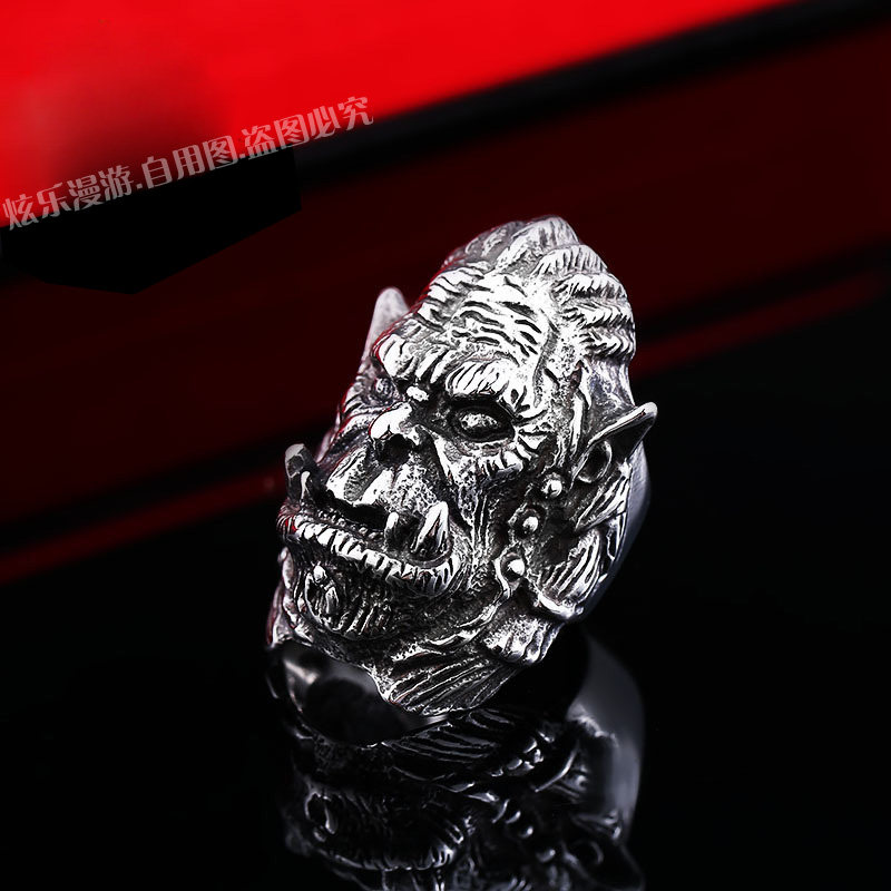 wow魔兽世界部落霜狼氏族酋长杜隆坦头像戒指指环durotan部落戒指